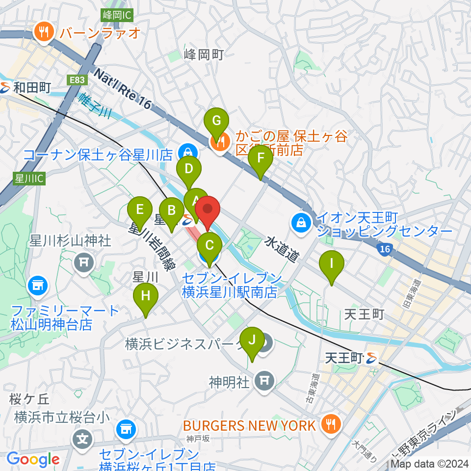 東京音楽学院 横浜星川駅前校周辺のコンビニエンスストア一覧地図