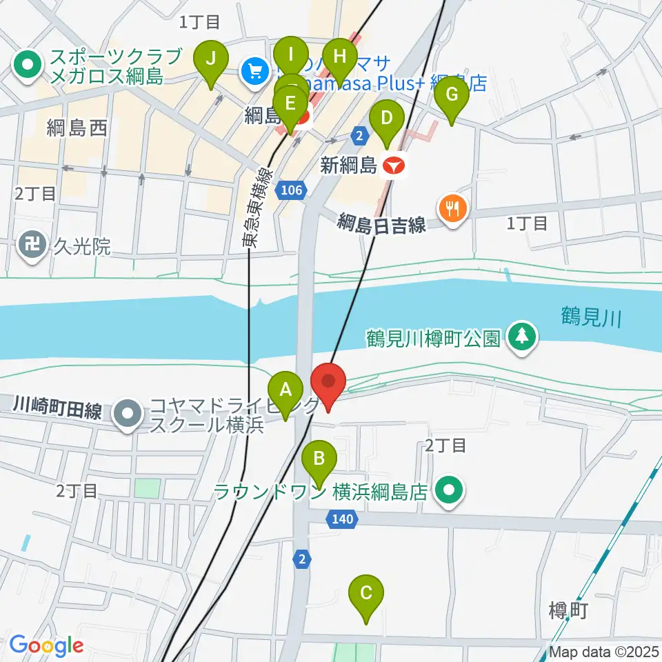 綱島フライドポテト周辺のコンビニエンスストア一覧地図