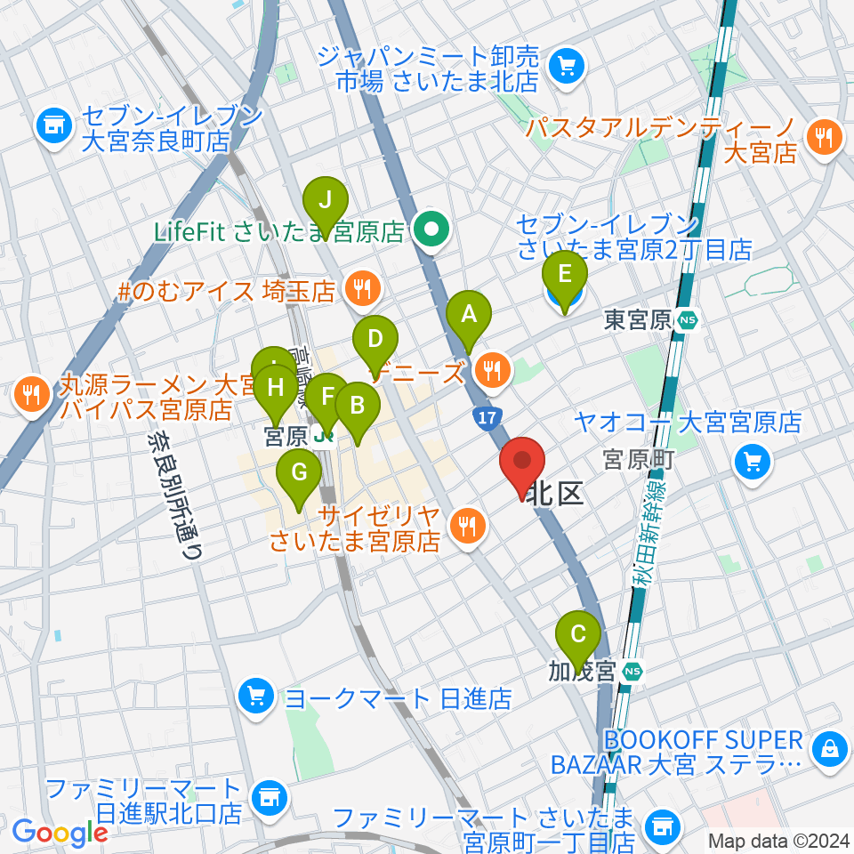 ヒソミネ周辺のコンビニエンスストア一覧地図