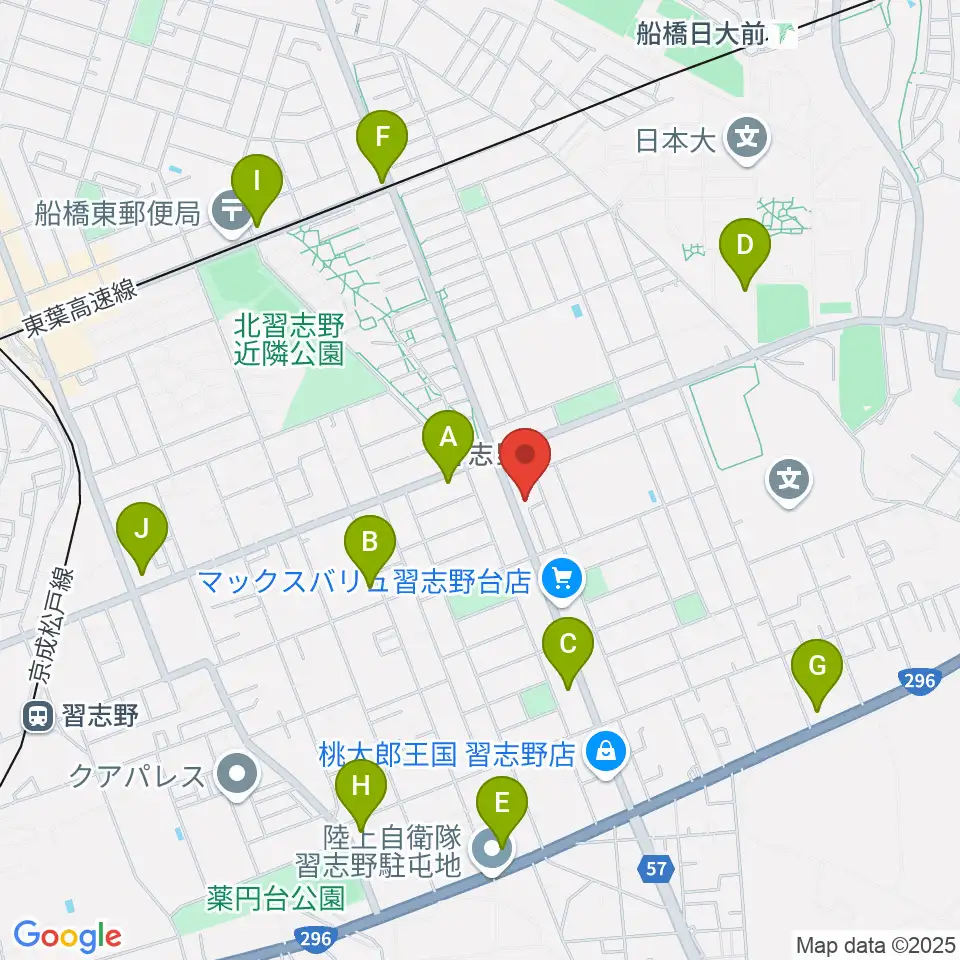 伊藤楽器 ピアノシティ北習志野周辺のコンビニエンスストア一覧地図