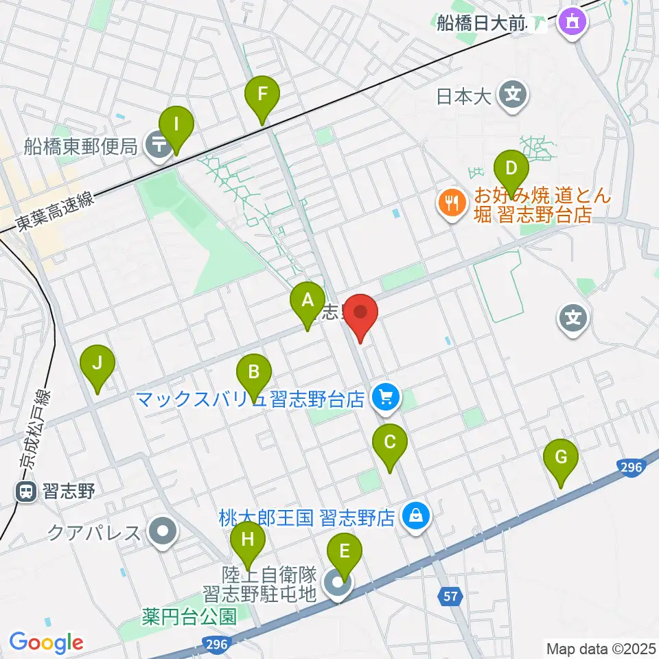 伊藤楽器 ピアノシティ北習志野周辺のコンビニエンスストア一覧地図