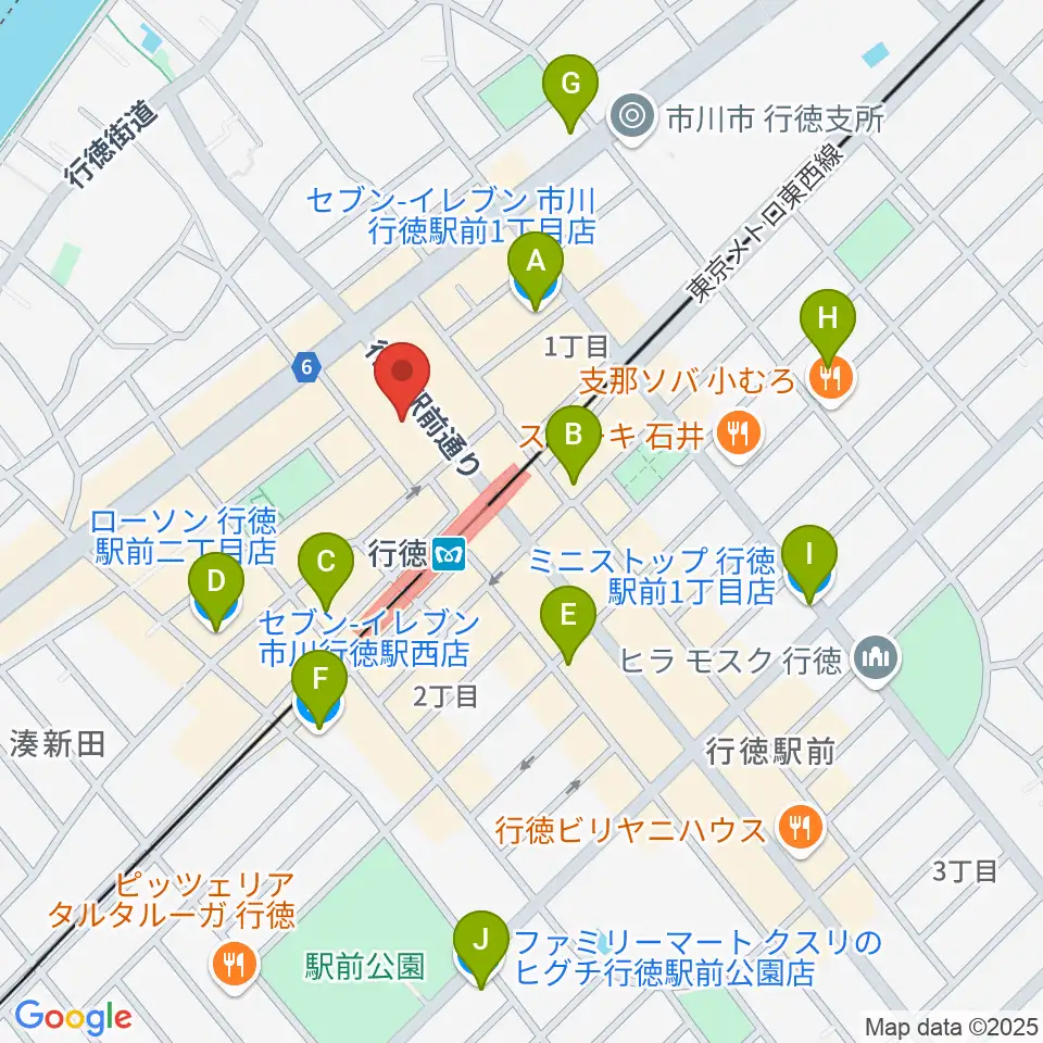 伊藤楽器 行徳センター周辺のコンビニエンスストア一覧地図