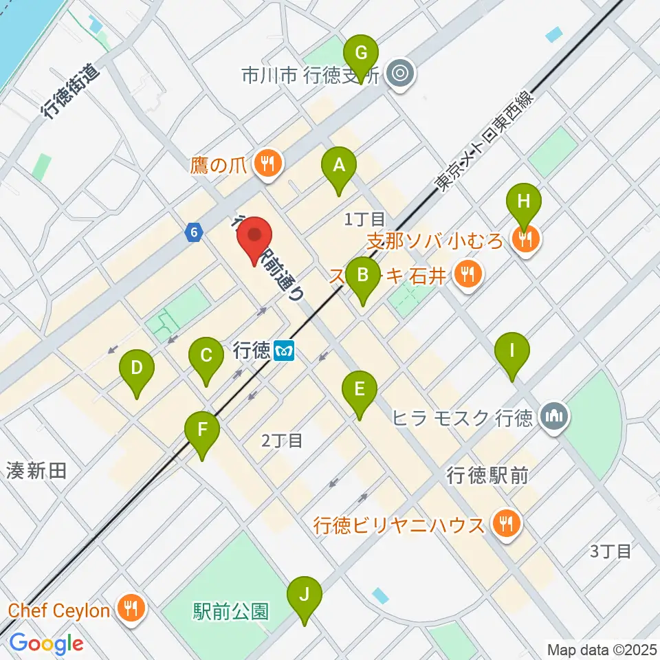 伊藤楽器 行徳センター周辺のコンビニエンスストア一覧地図