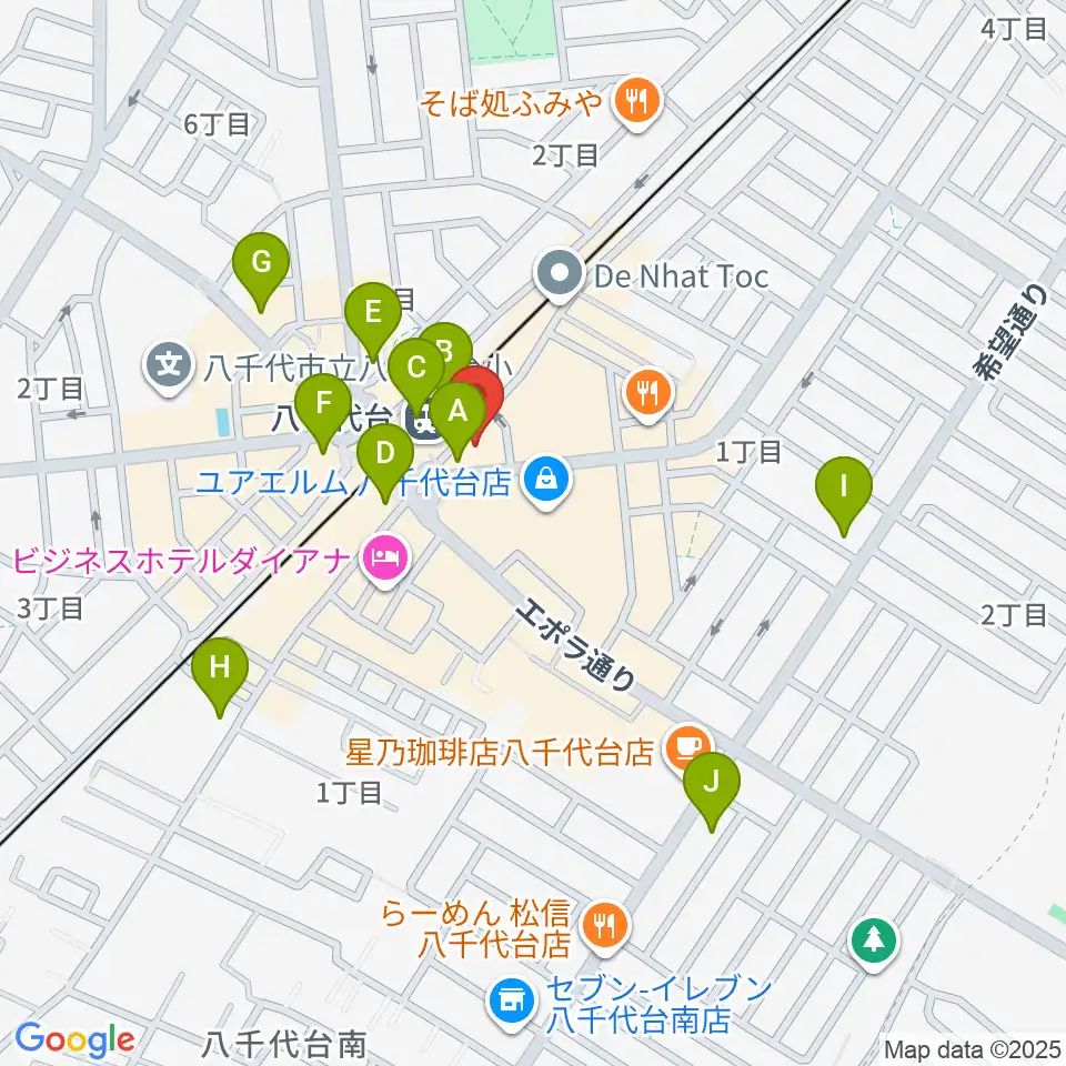 伊藤楽器 八千代台センター周辺のコンビニエンスストア一覧地図