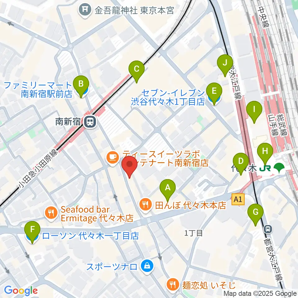 代々木アルティカセブン周辺のコンビニエンスストア一覧地図