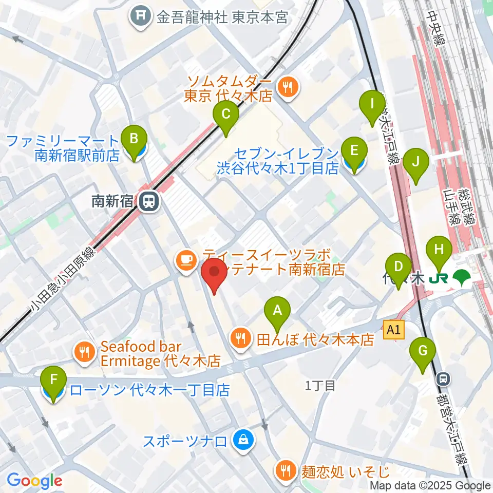 代々木アルティカセブン周辺のコンビニエンスストア一覧地図