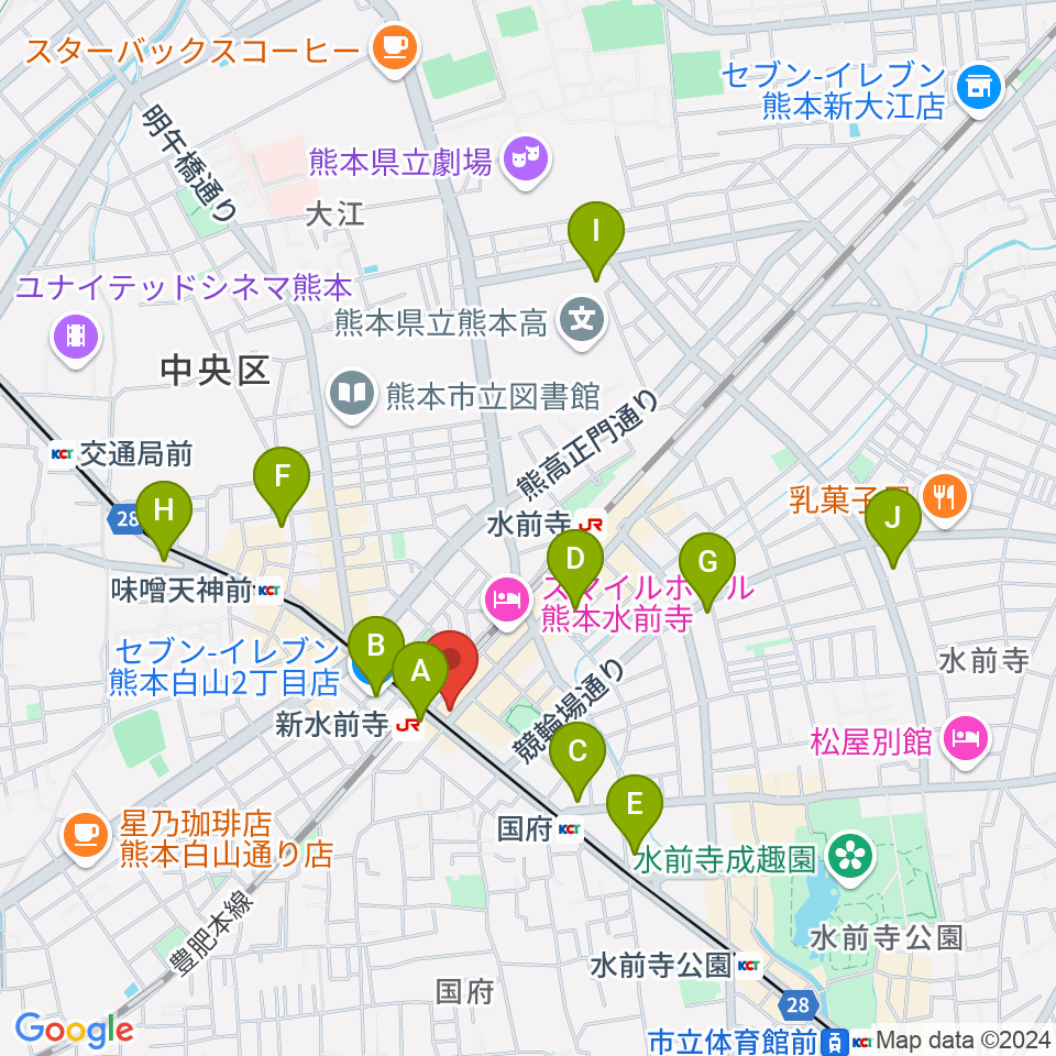 ムラヤマレコード水前寺本店周辺のコンビニエンスストア一覧地図