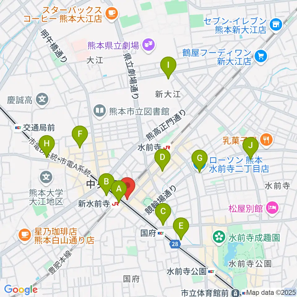 ムラヤマレコード水前寺本店周辺のコンビニエンスストア一覧地図