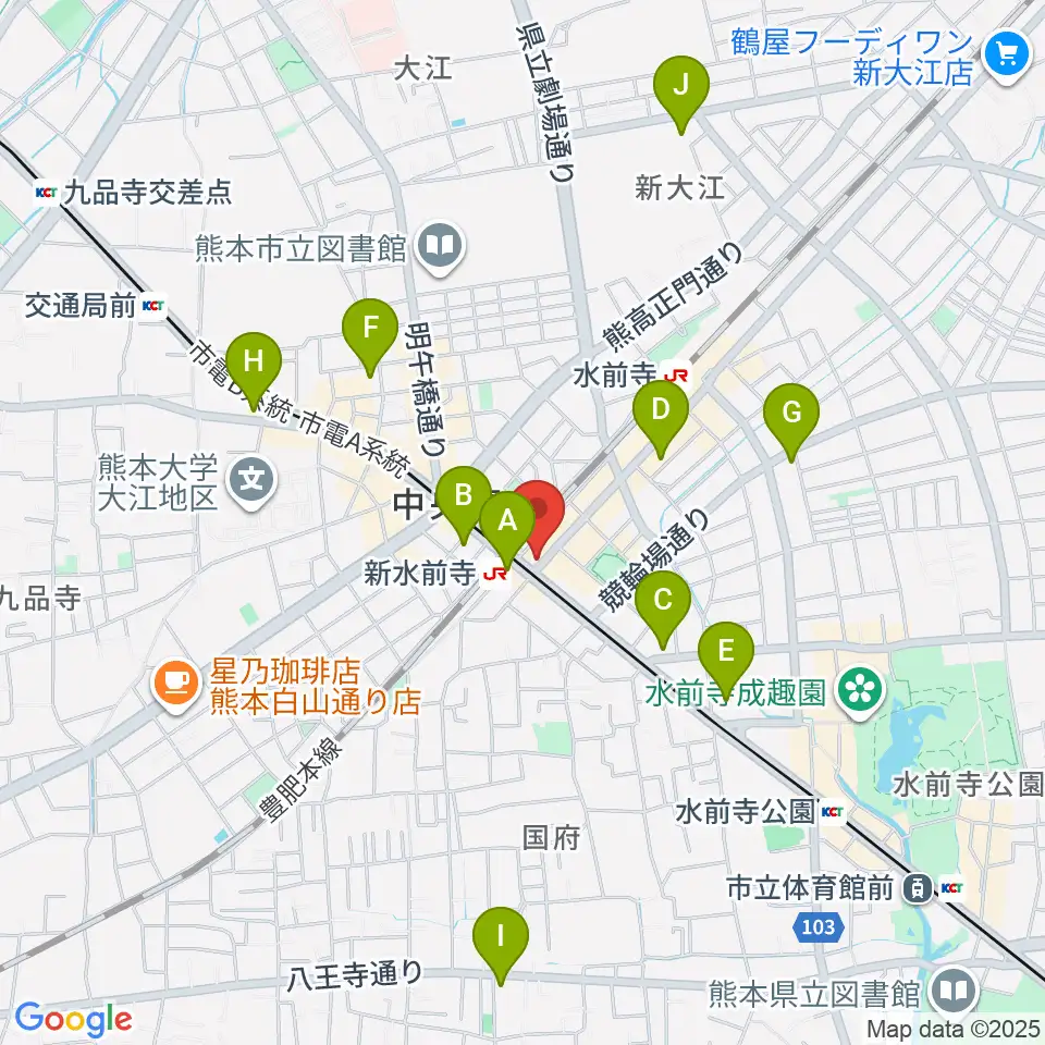 ムラヤマレコード水前寺本店周辺のコンビニエンスストア一覧地図