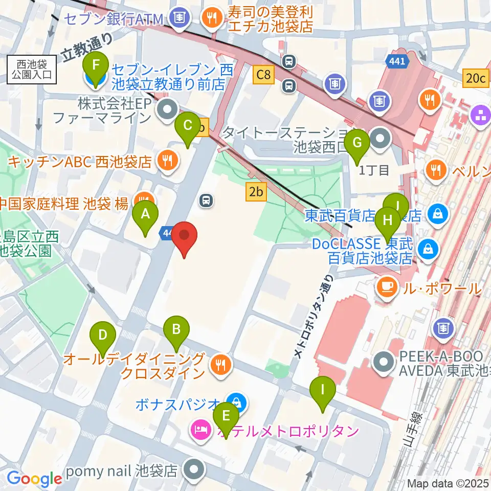 ミュージックスタジオ・フォルテ芸劇店周辺のコンビニエンスストア一覧地図