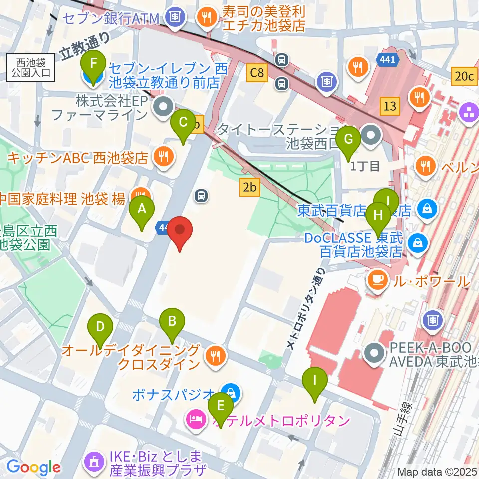 ミュージックスタジオ・フォルテ芸劇店周辺のコンビニエンスストア一覧地図