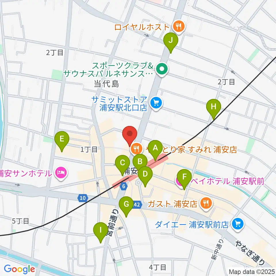 ジェイズスタジオ 浦安店周辺のコンビニエンスストア一覧地図