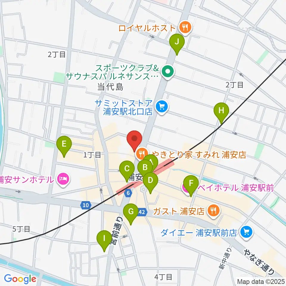 ジェイズスタジオ 浦安店周辺のコンビニエンスストア一覧地図
