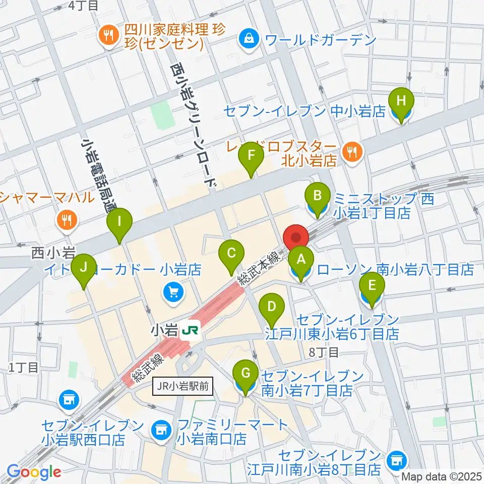 小岩BACK IN TIME周辺のコンビニエンスストア一覧地図