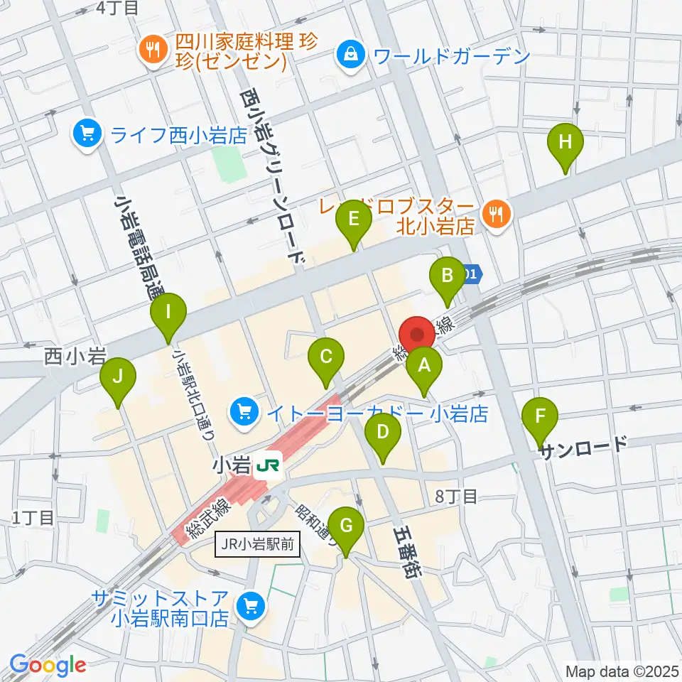 小岩BACK IN TIME周辺のコンビニエンスストア一覧地図
