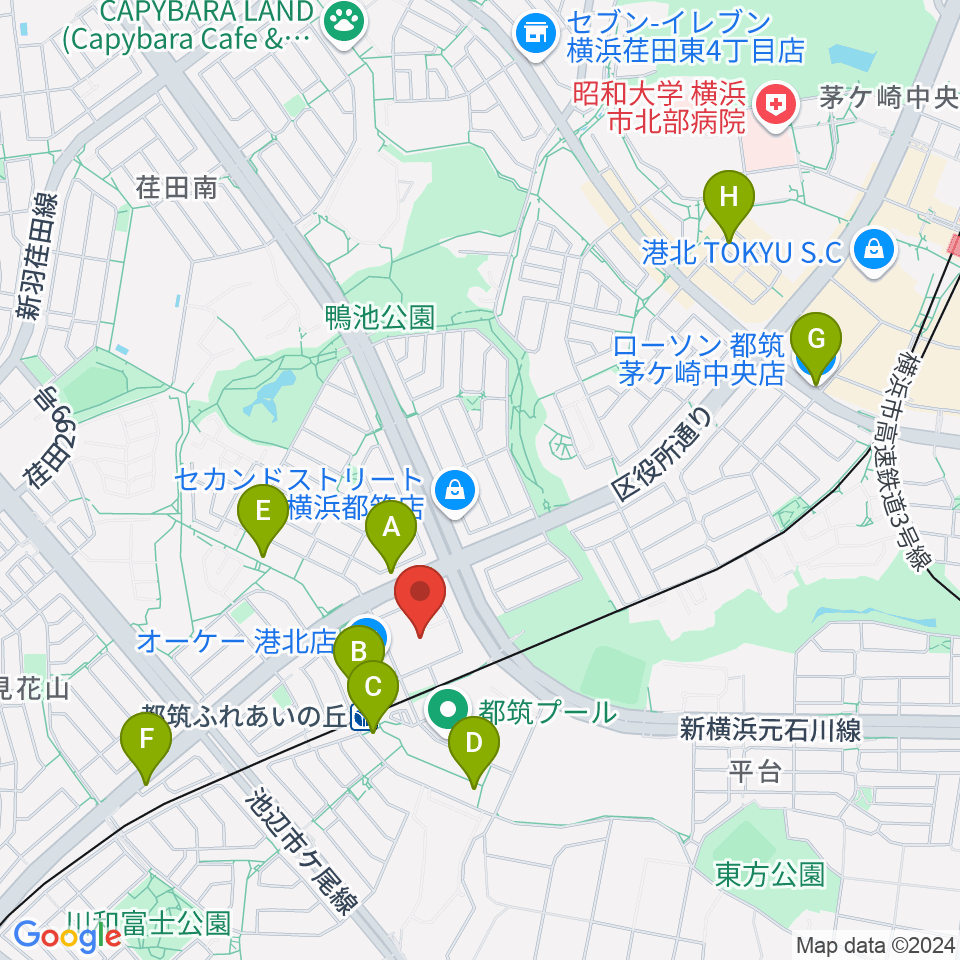 山響楽器店 ふれあいの丘センター周辺のコンビニエンスストア一覧地図