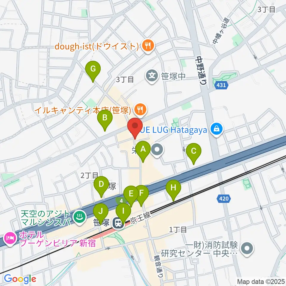 MUSIC K2M周辺のコンビニエンスストア一覧地図
