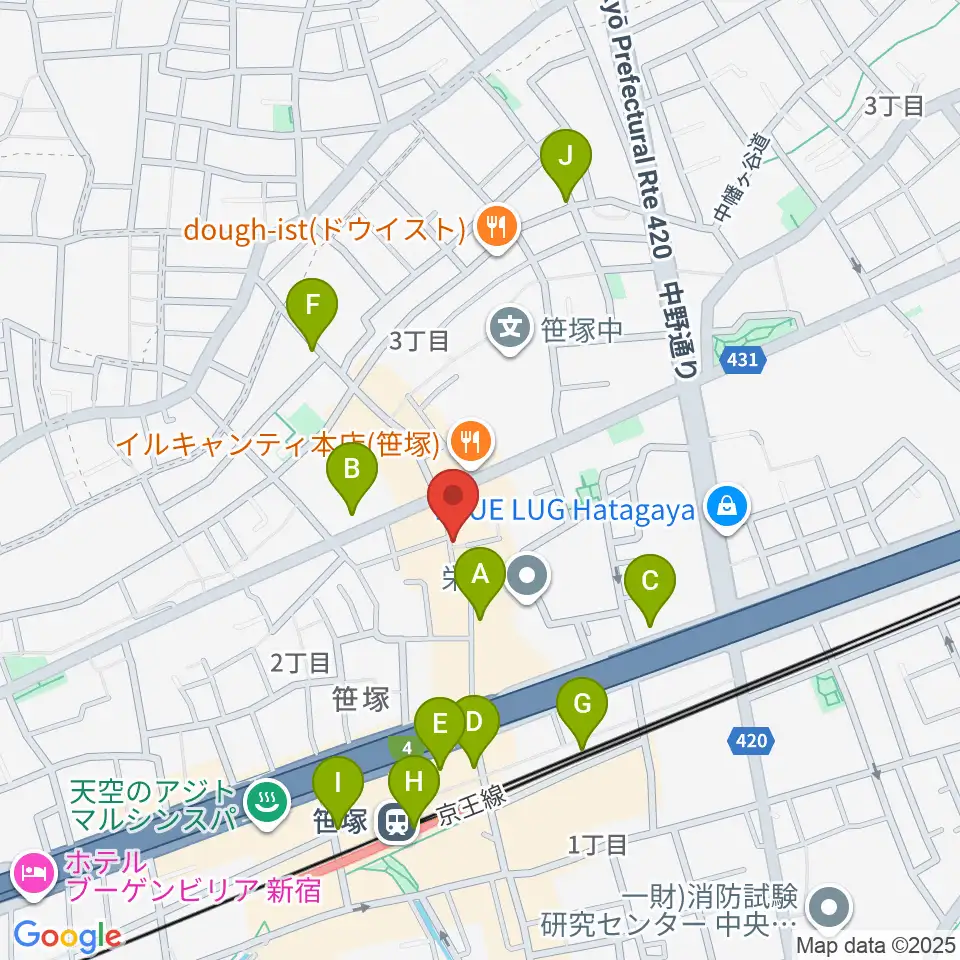 MUSIC K2M周辺のコンビニエンスストア一覧地図