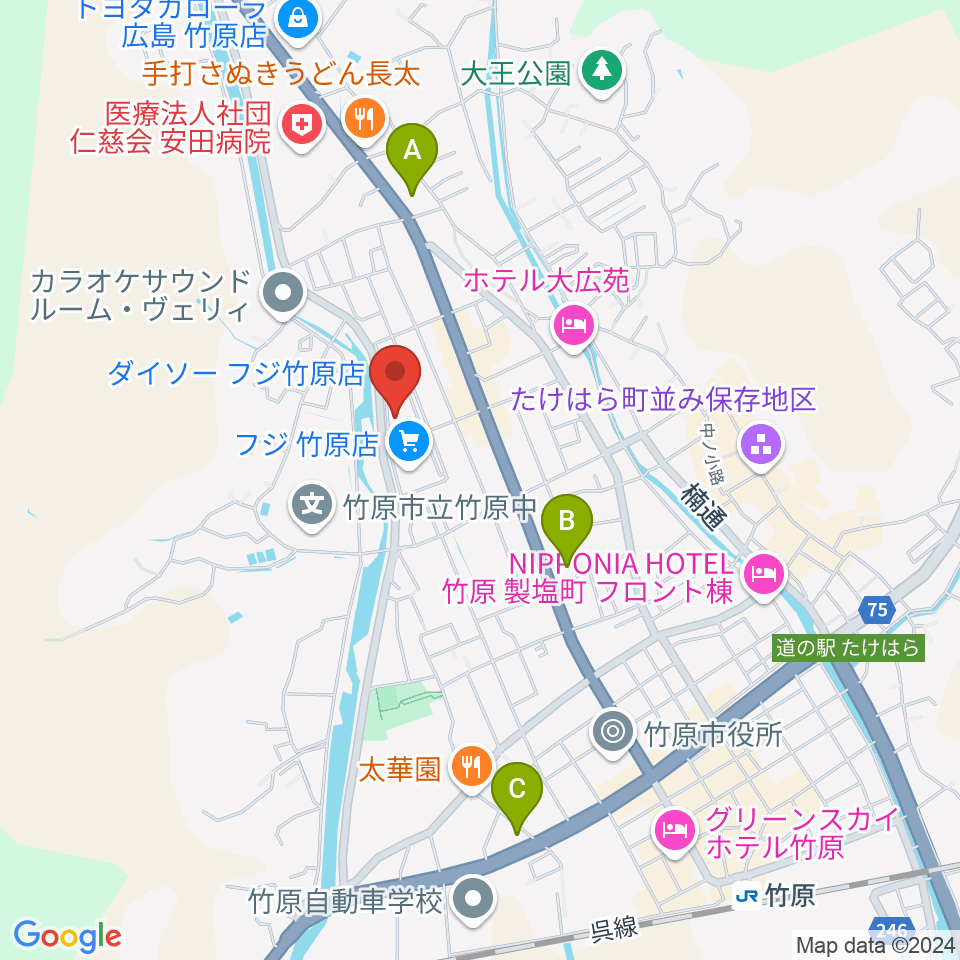 キハラ楽器 竹原センター周辺のコンビニエンスストア一覧地図