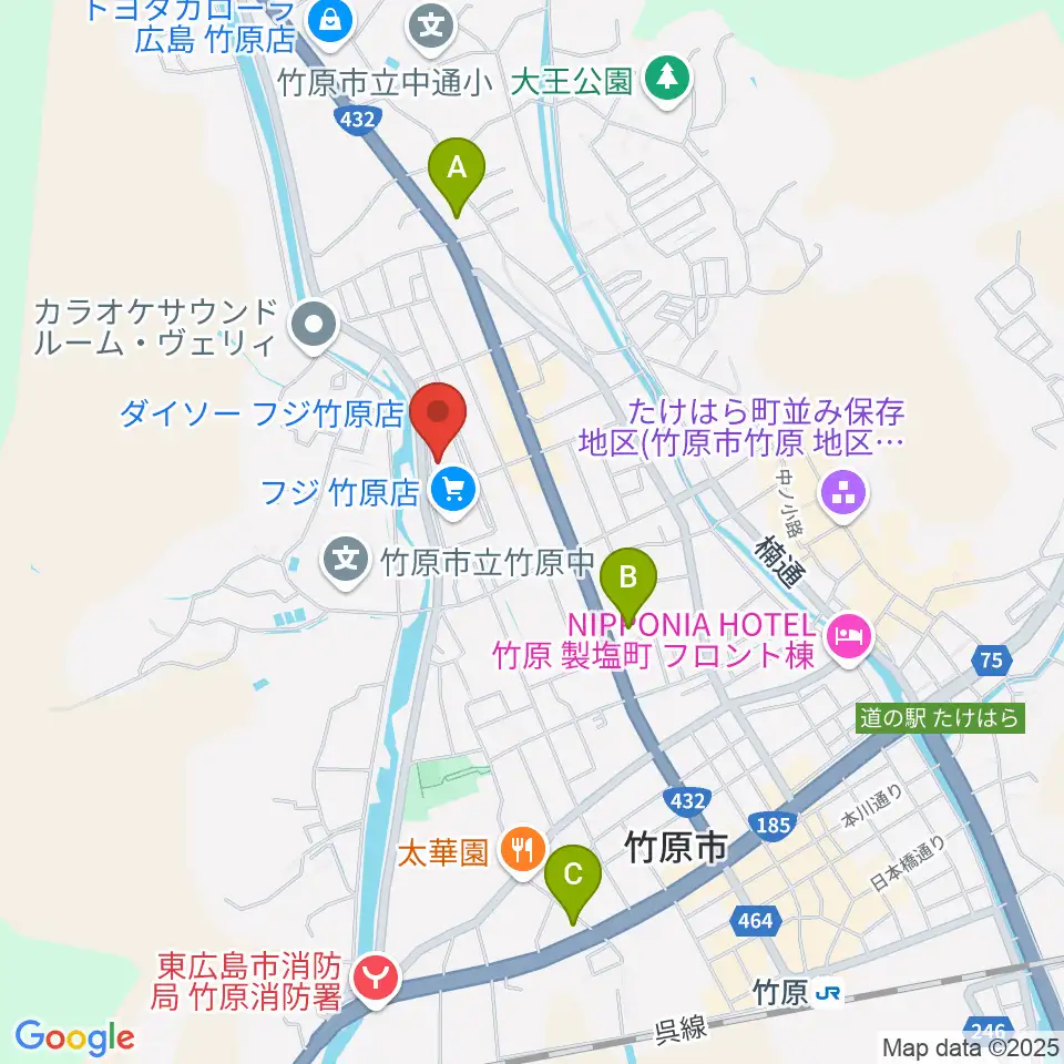 キハラ楽器 竹原センター周辺のコンビニエンスストア一覧地図