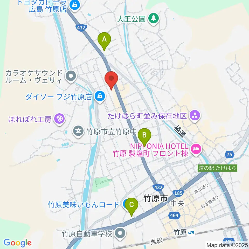 キハラ楽器 竹原センター周辺のコンビニエンスストア一覧地図