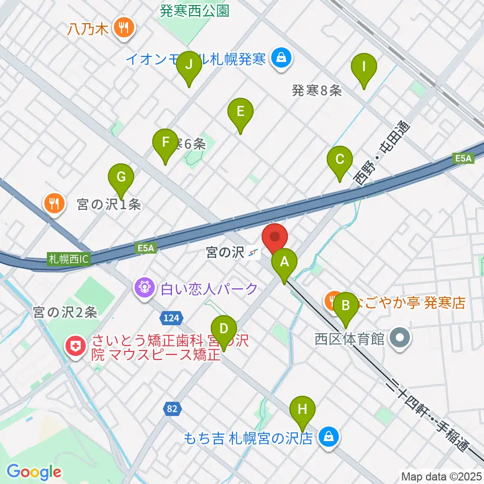 エルム楽器 宮の沢ミュージックセンター周辺のコンビニエンスストア一覧地図