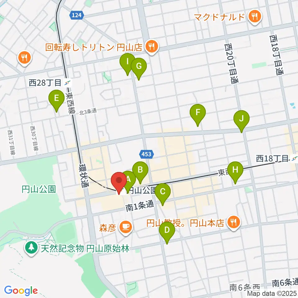 エルム楽器 ELMハーモニレマルヤマクラス周辺のコンビニエンスストア一覧地図