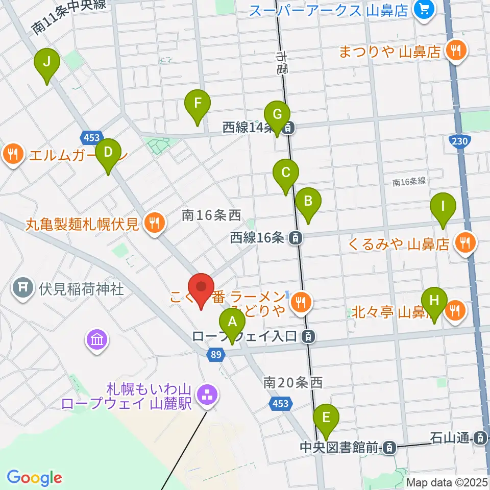 エルム楽器 伏見センター周辺のコンビニエンスストア一覧地図