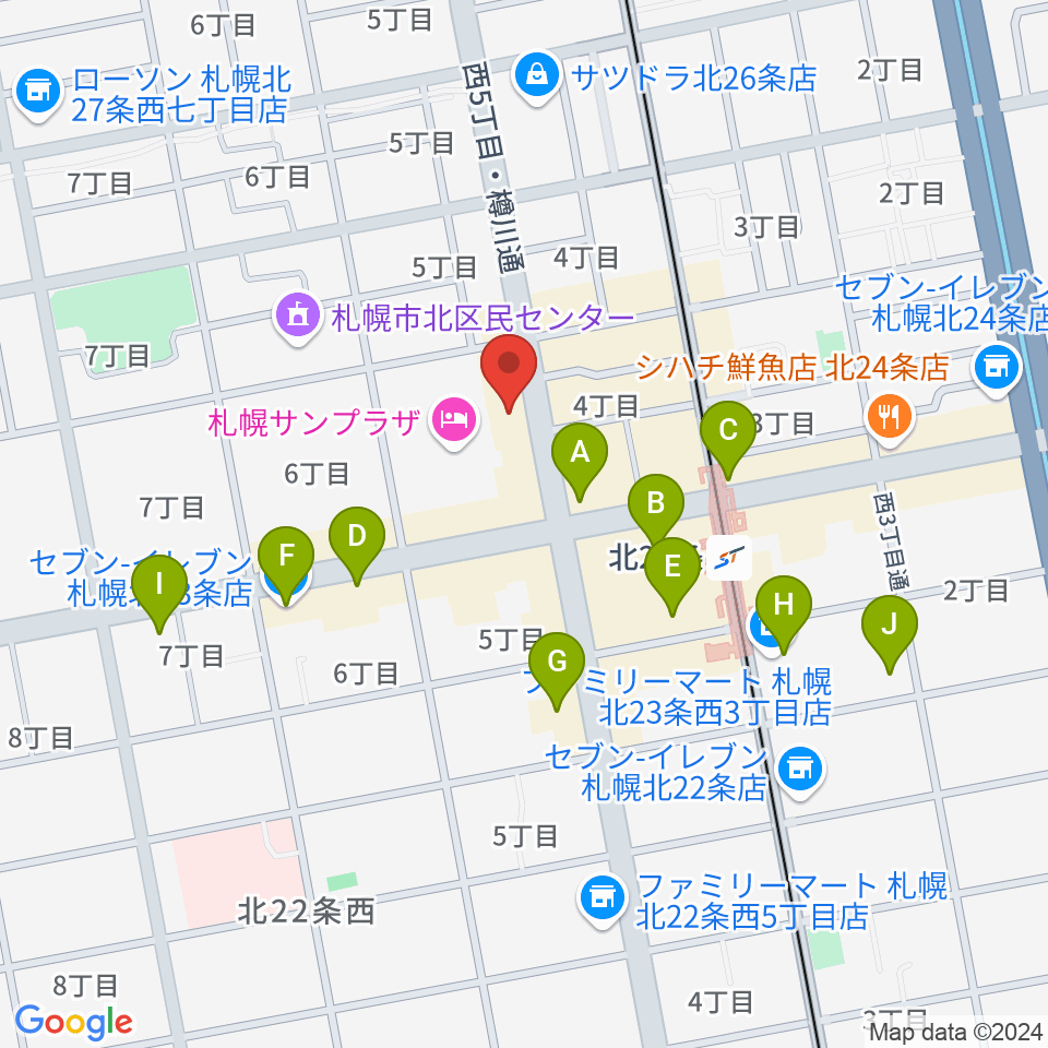 エルム楽器 北区センター周辺のコンビニエンスストア一覧地図