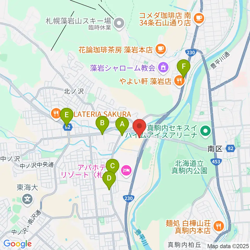 エルム楽器 イオン札幌藻岩センター周辺のコンビニエンスストア一覧地図
