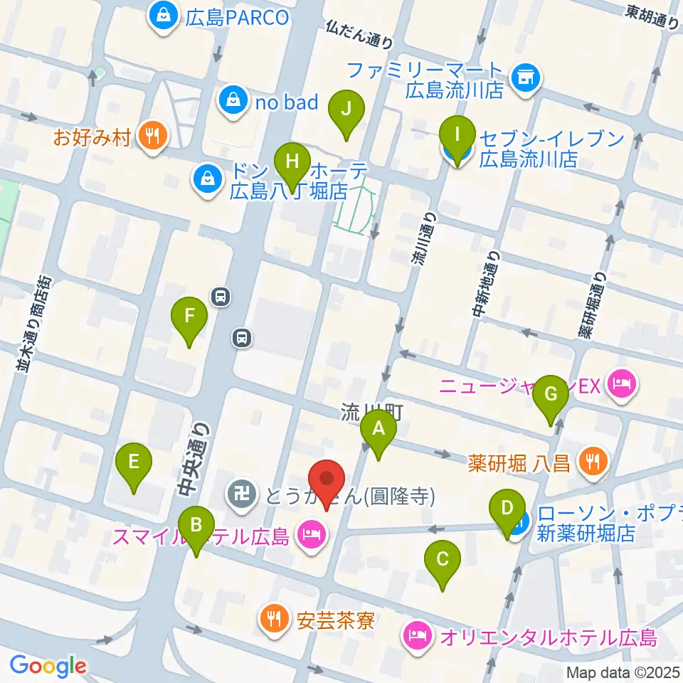 広島AGIT周辺のコンビニエンスストア一覧地図