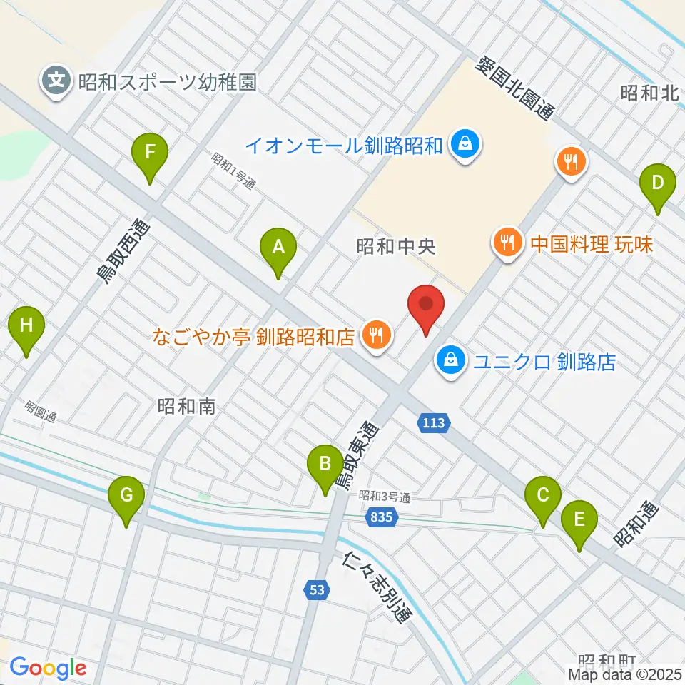 エルム楽器 昭和センター周辺のコンビニエンスストア一覧地図
