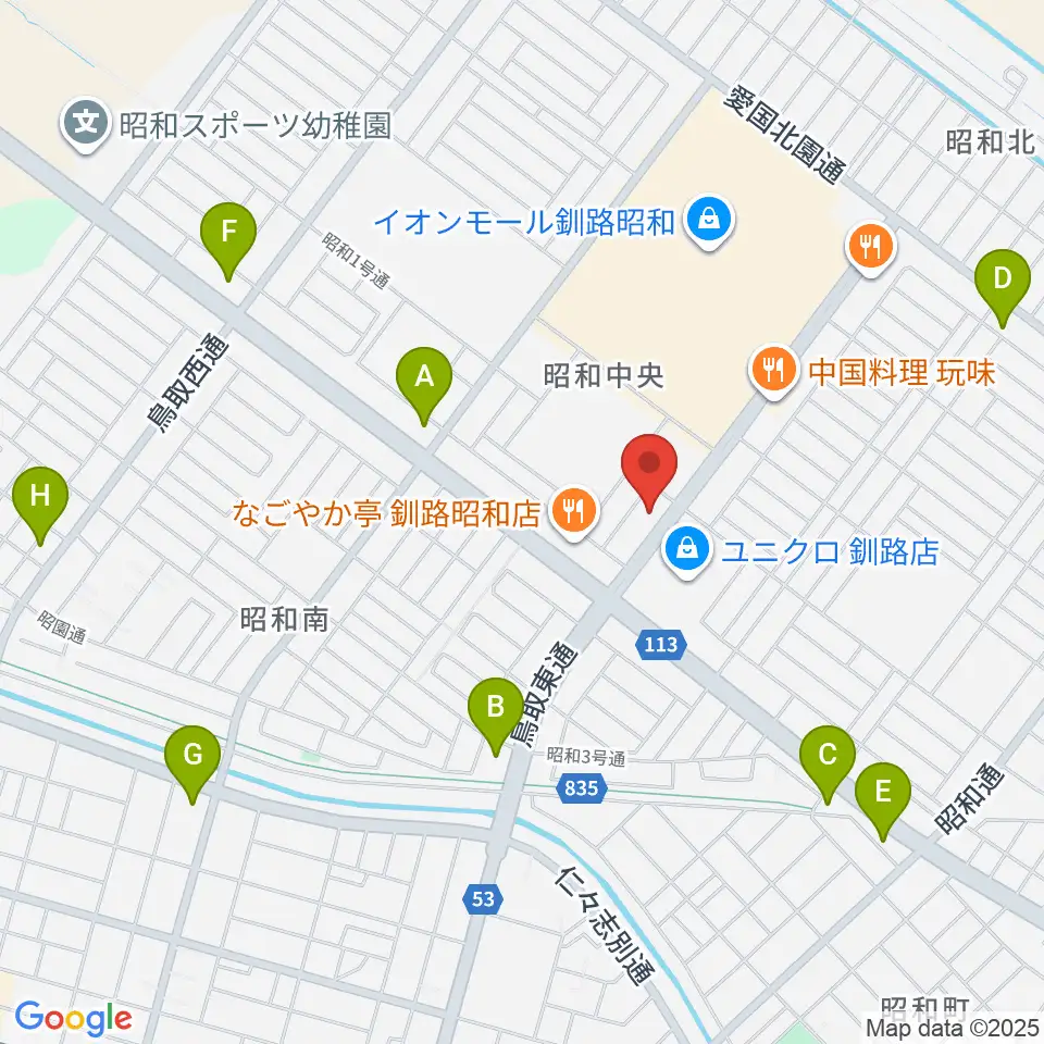 エルム楽器 昭和センター周辺のコンビニエンスストア一覧地図