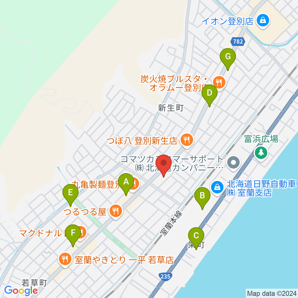 エルム楽器 新生センター周辺のコンビニエンスストア一覧地図