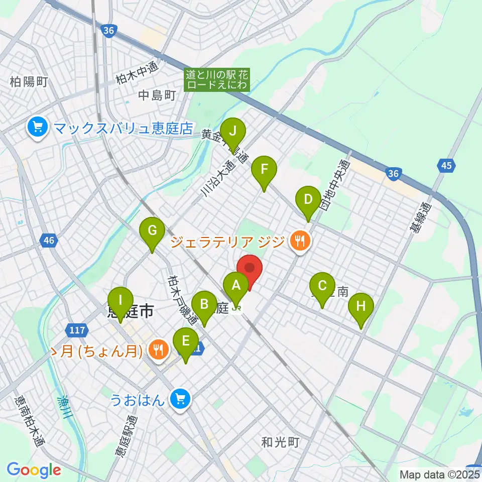 エルム楽器 恵庭駅前センター周辺のコンビニエンスストア一覧地図