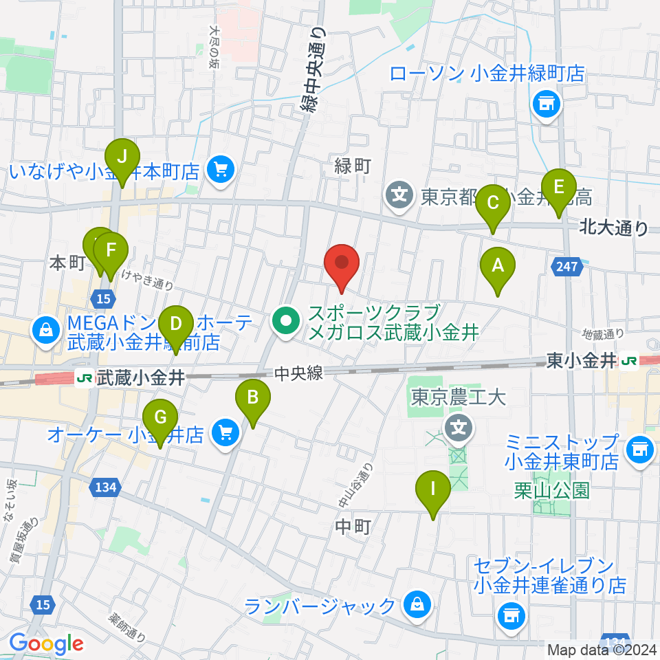 現代座会館周辺のコンビニエンスストア一覧地図