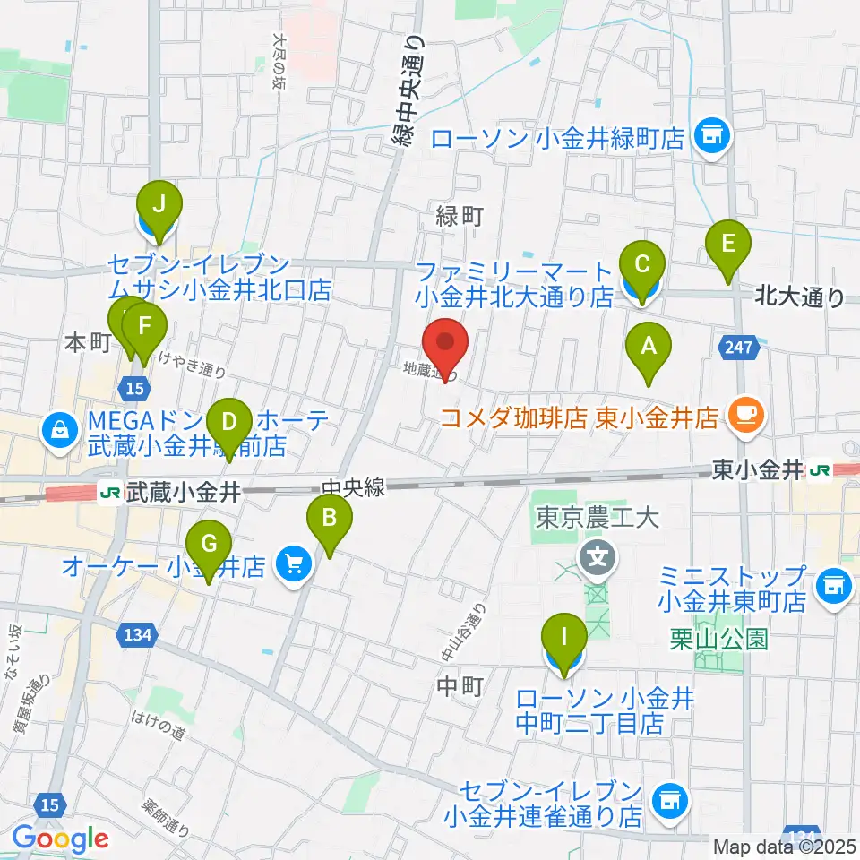 現代座会館周辺のコンビニエンスストア一覧地図