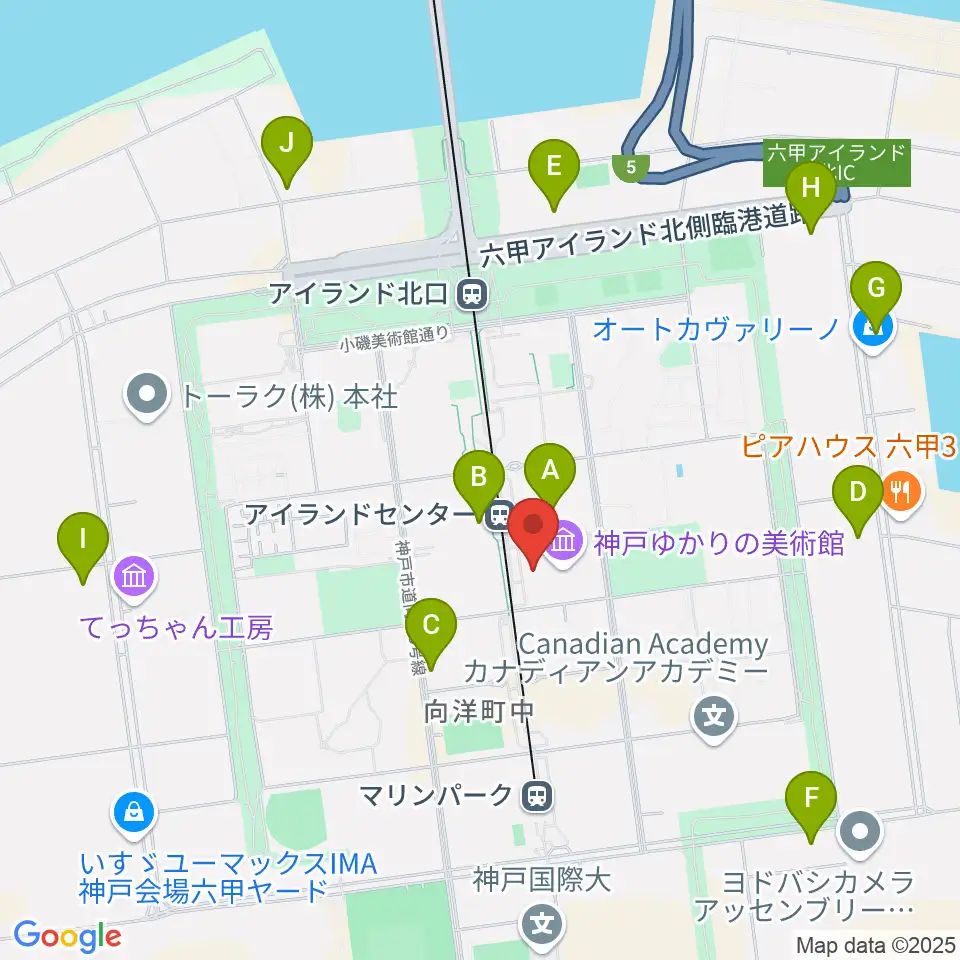 神戸ファッション美術館・オルビスホール周辺のコンビニエンスストア一覧地図