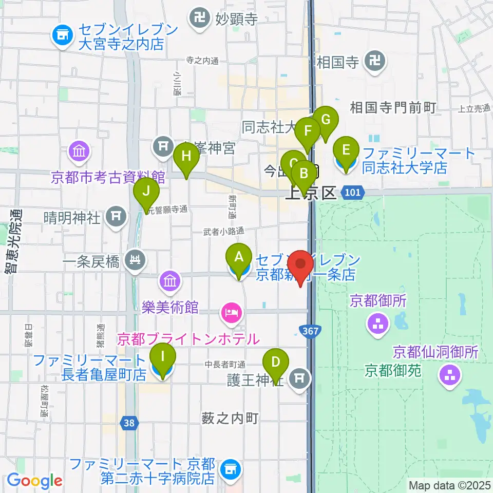 金剛能楽堂周辺のコンビニエンスストア一覧地図