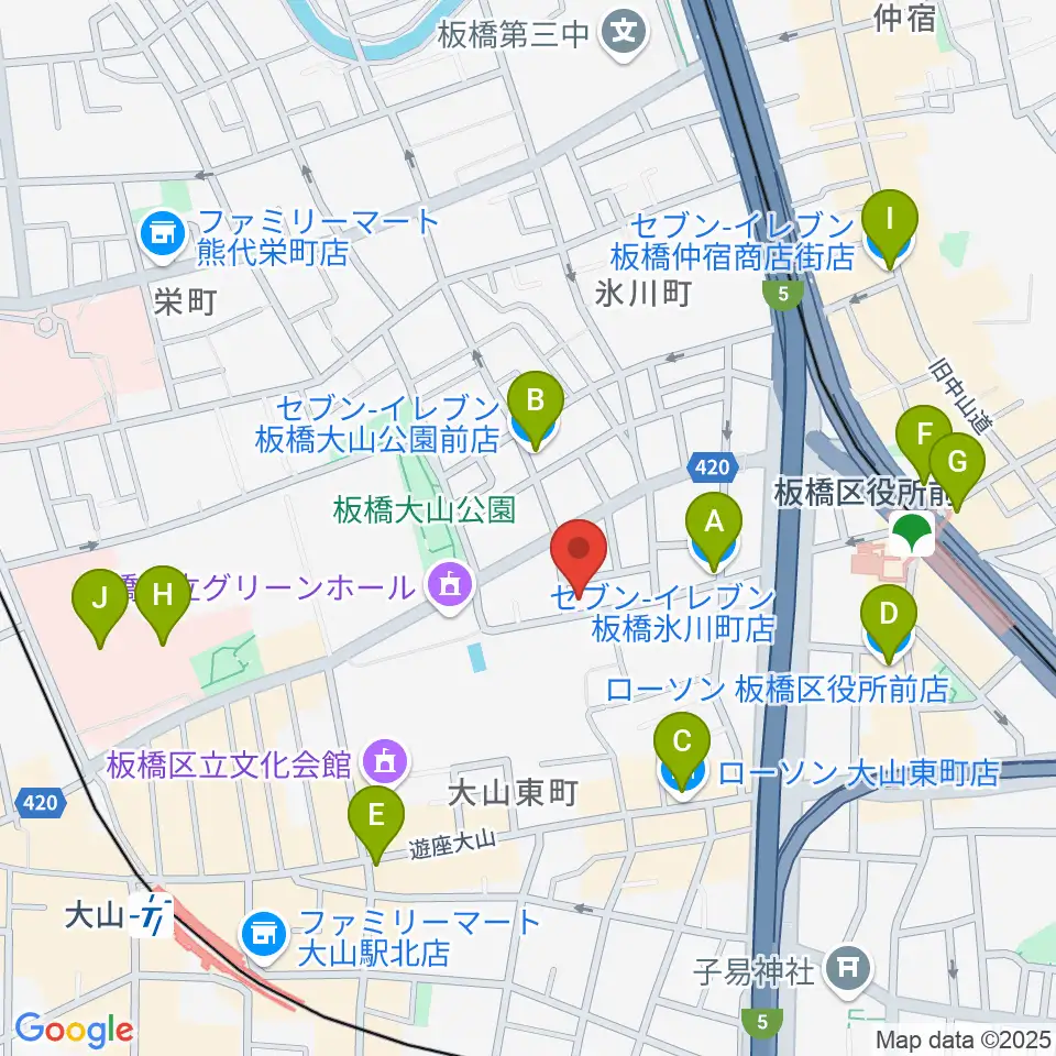 サブテレニアン周辺のコンビニエンスストア一覧地図