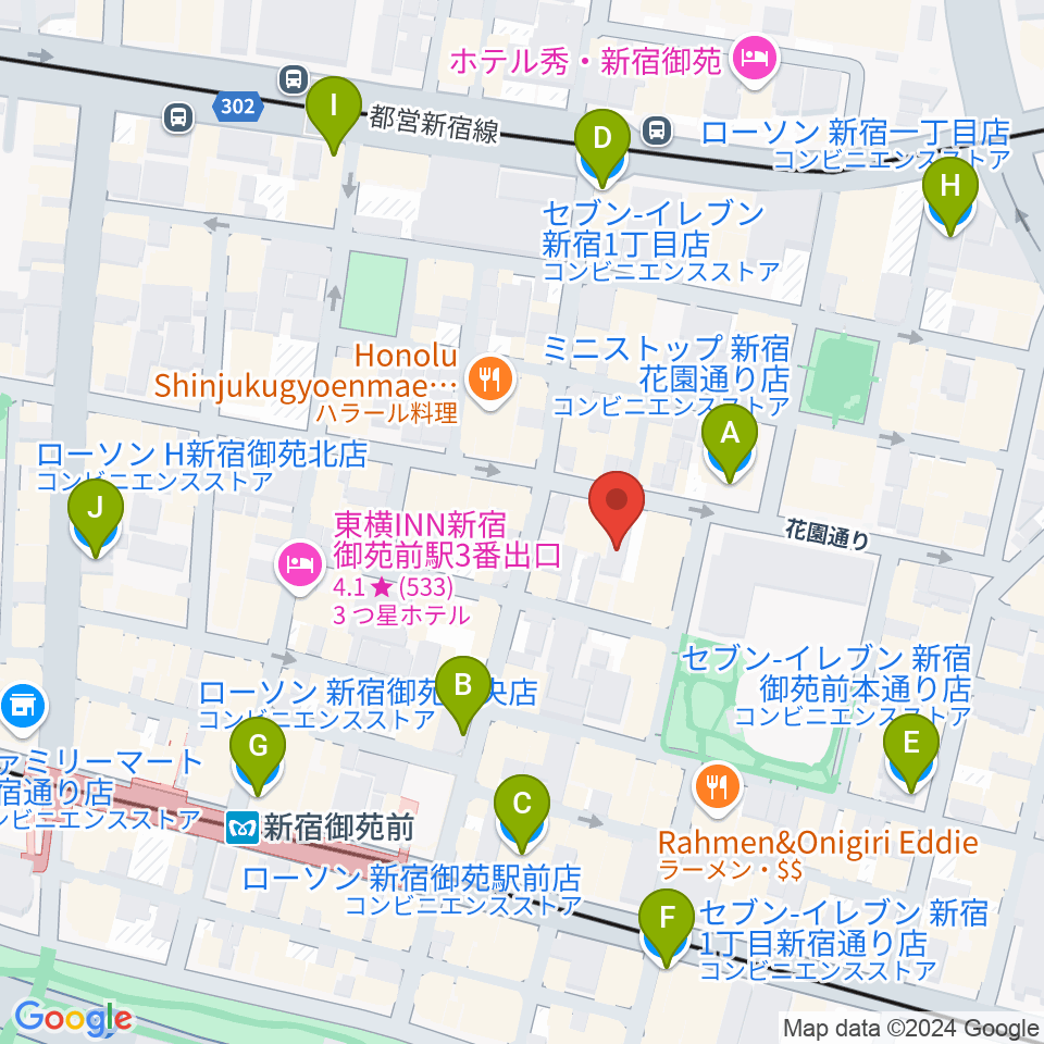 サンモールスタジオ周辺のコンビニエンスストア一覧地図