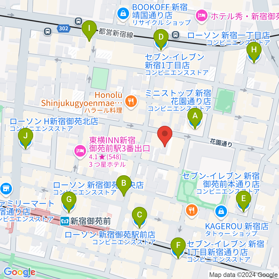 サンモールスタジオ周辺のコンビニエンスストア一覧地図