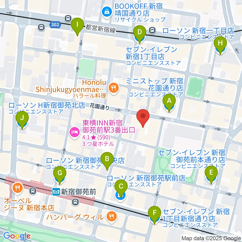 サンモールスタジオ周辺のコンビニエンスストア一覧地図