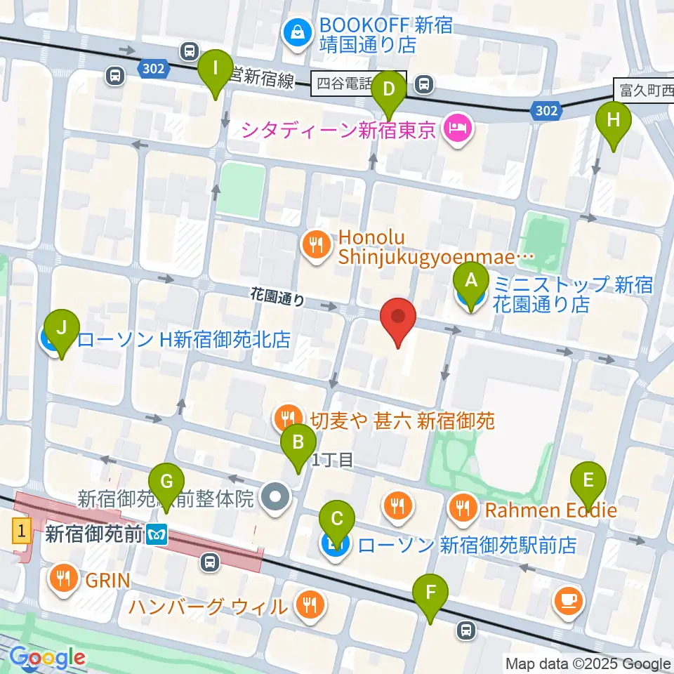 サンモールスタジオ周辺のコンビニエンスストア一覧地図