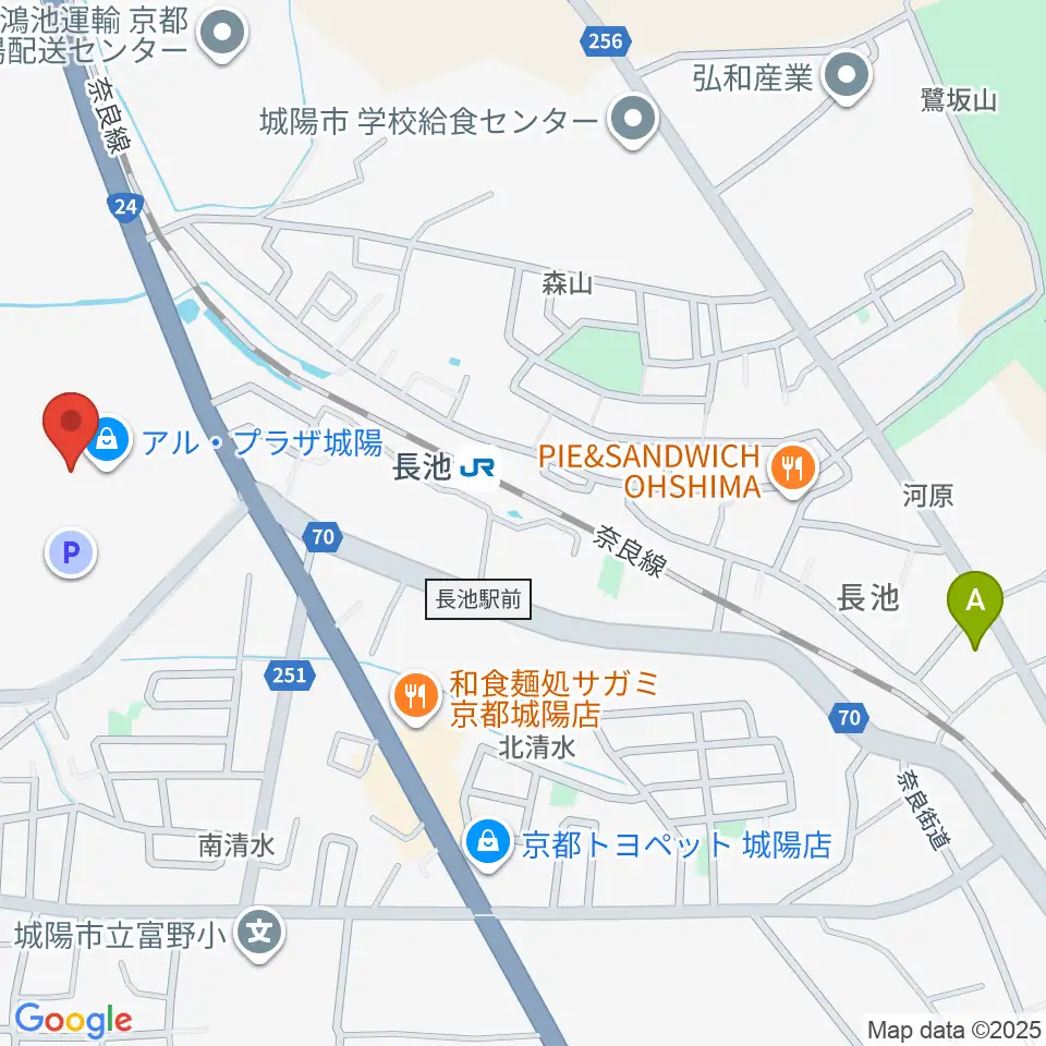 JEUGIA アルプラザ城陽センター周辺のコンビニエンスストア一覧地図