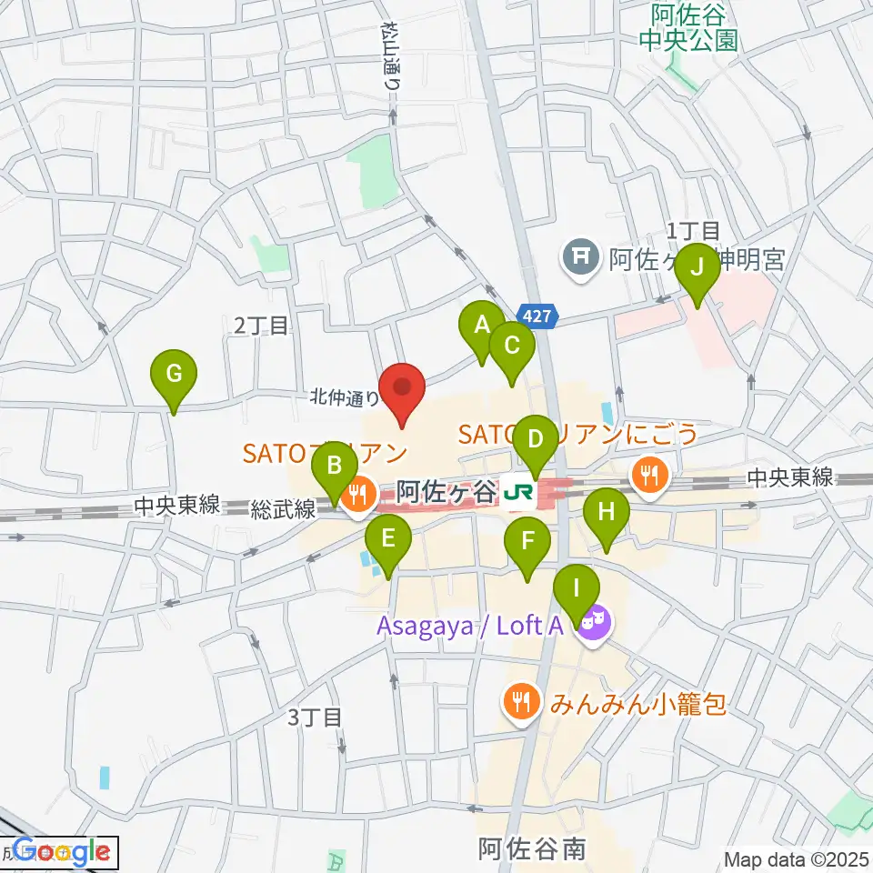 ラピュタ阿佐谷周辺のコンビニエンスストア一覧地図