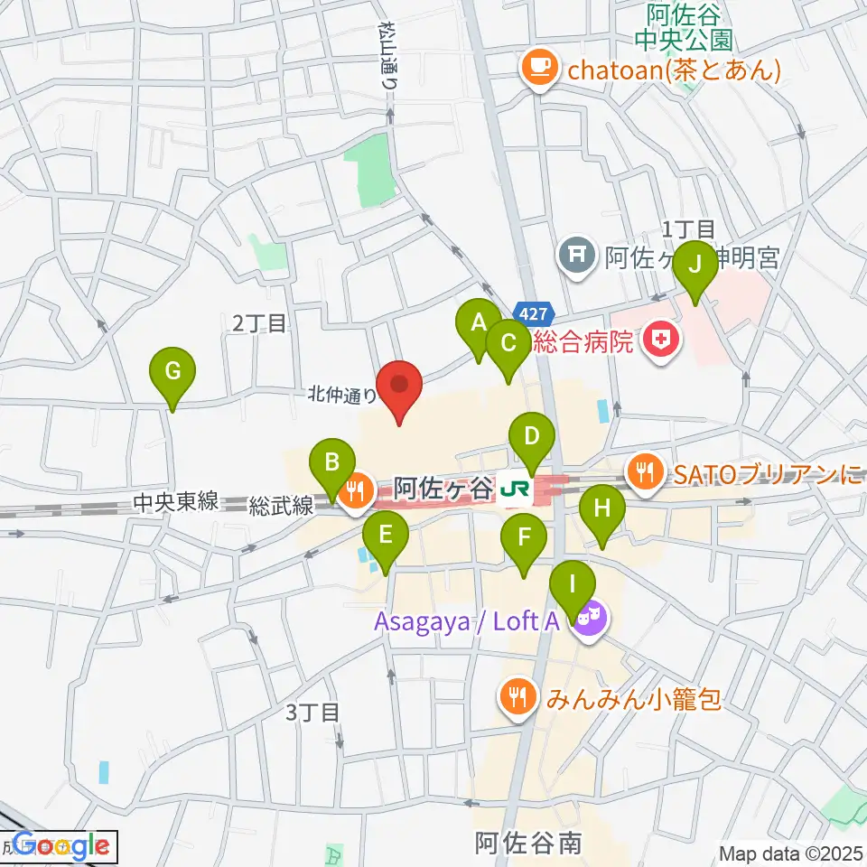 ラピュタ阿佐谷周辺のコンビニエンスストア一覧地図