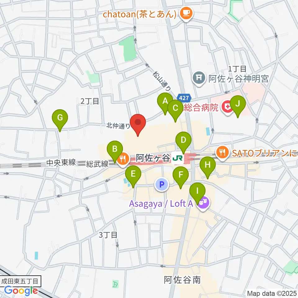 ラピュタ阿佐谷周辺のコンビニエンスストア一覧地図
