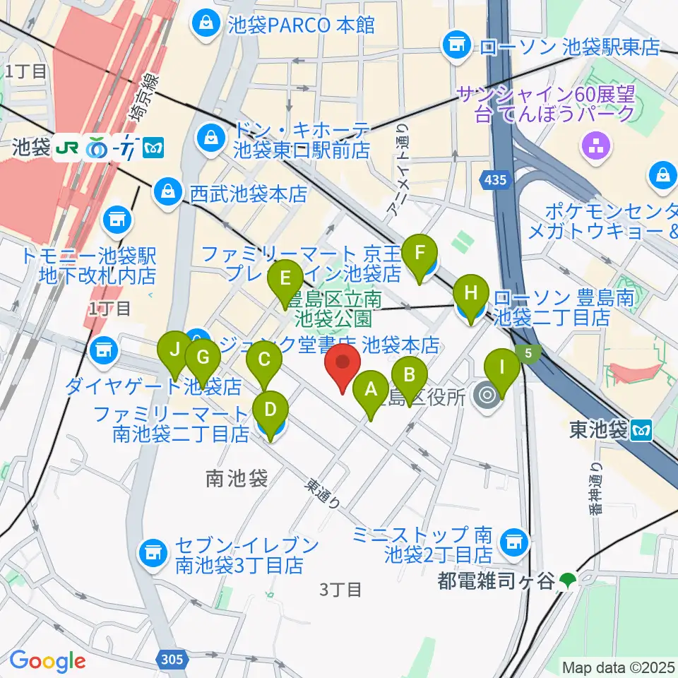 シアターグリーン周辺のコンビニエンスストア一覧地図