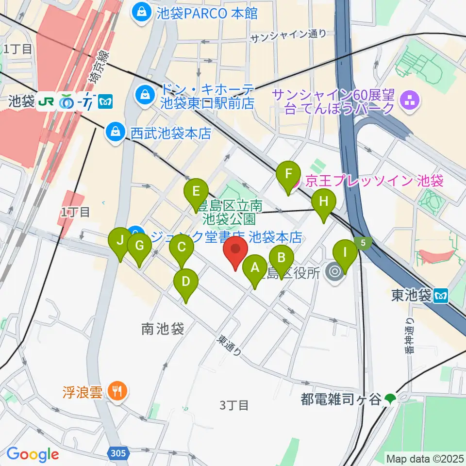 シアターグリーン周辺のコンビニエンスストア一覧地図